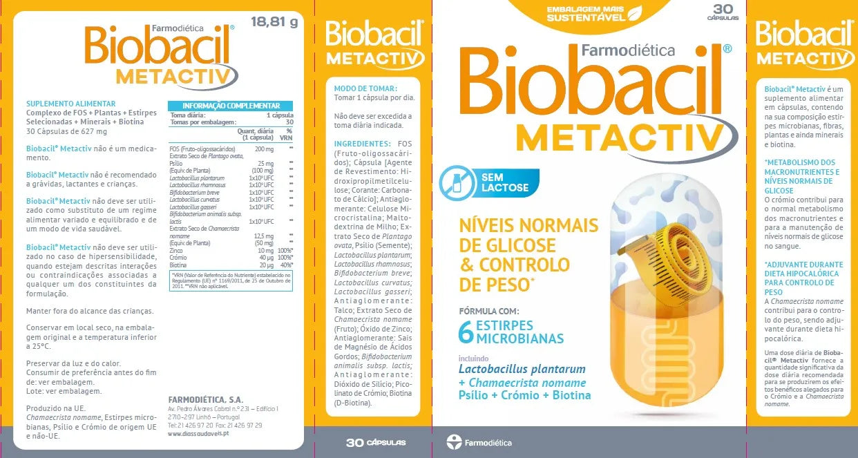 composição Biobacil metactiv - farmodiética