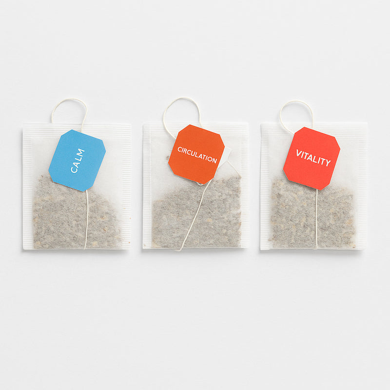3 saquetas das infusão calm, circulation e vitality da halosensation