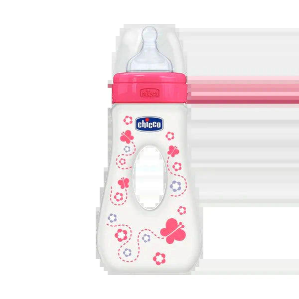 Biberão Well-Being Chicco Passeio Silicone Rosa 4M+ Fluxo Rápido