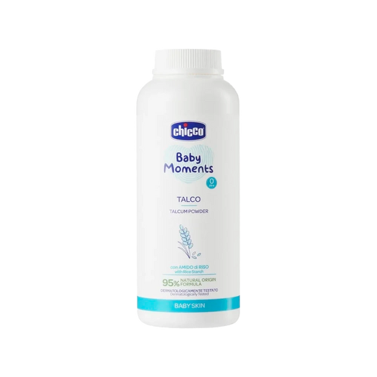 Chicco Baby Moments Pó de talco para a pele delicada do bebé, 150g 0M+