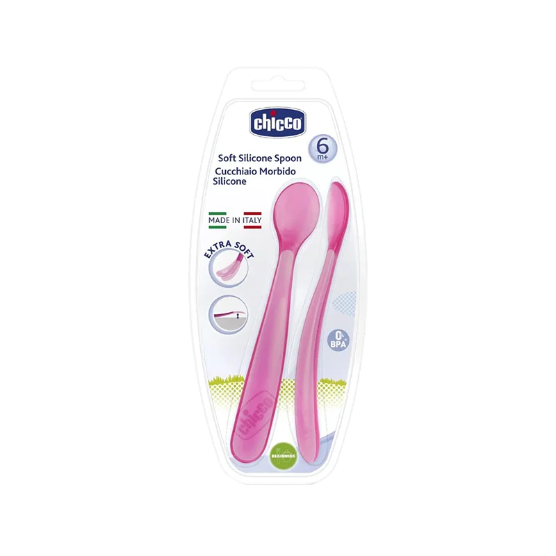 Chicco Colher Macia Silicone 6M+ Rosa 2 Unidades Uni.