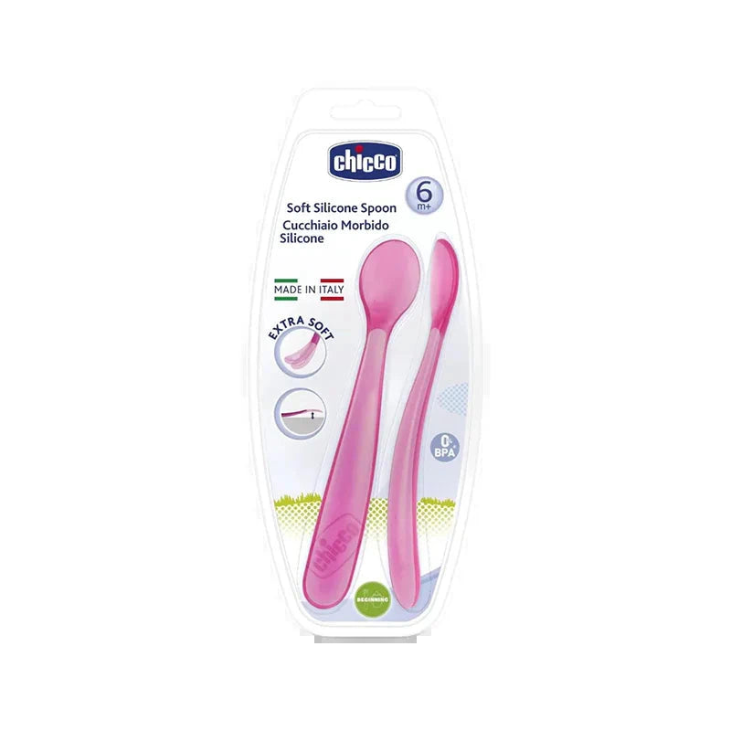 Chicco Colher Macia Silicone 6M+ Rosa 2 Unidades Uni.
