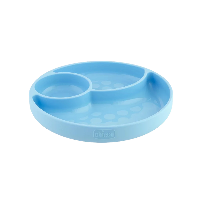Chicco Take Eat Easy Prato Silicone Divisórias Azul 12m+
