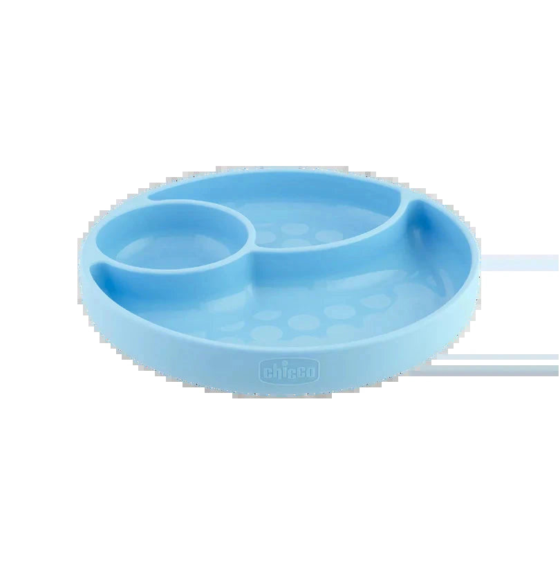 Chicco Take Eat Easy Prato Silicone Divisórias Azul 12m+