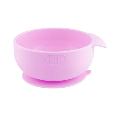 Chicco Take Eat Easy Tigela Silicone Rosa 6m+
