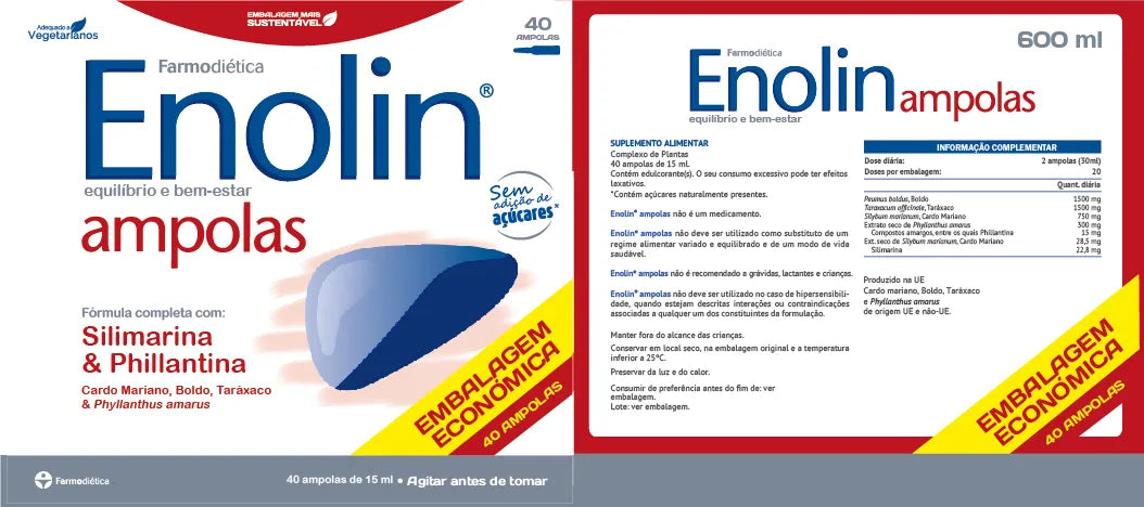Composição de Enolin 40 Ampolas - Halosensation - Farmodiética