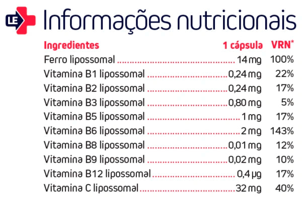 Composiçao de Ferro Iron Complex Liposomia 30 Cápsulas - Halosensation - justnat