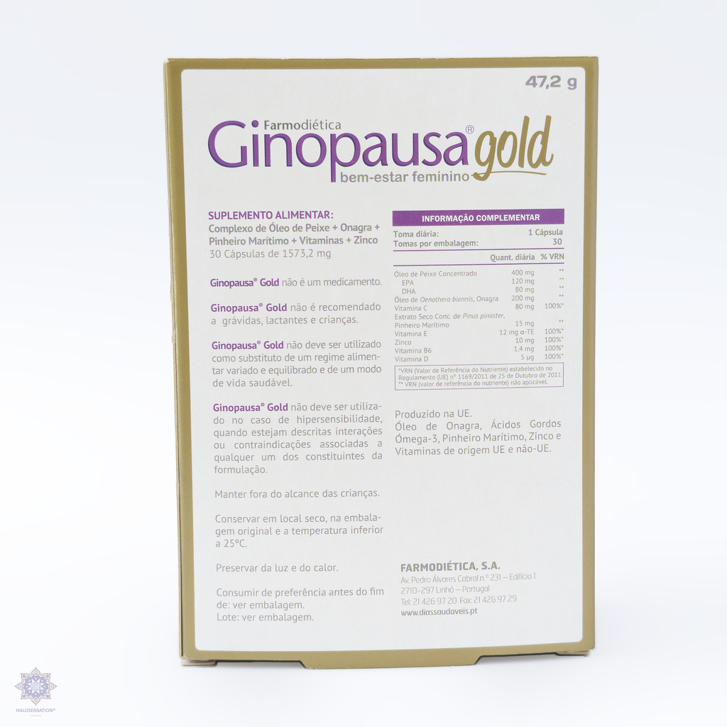 Ginopausa Gold 30 Cápsulas tras - Halosensation - Farmodiética