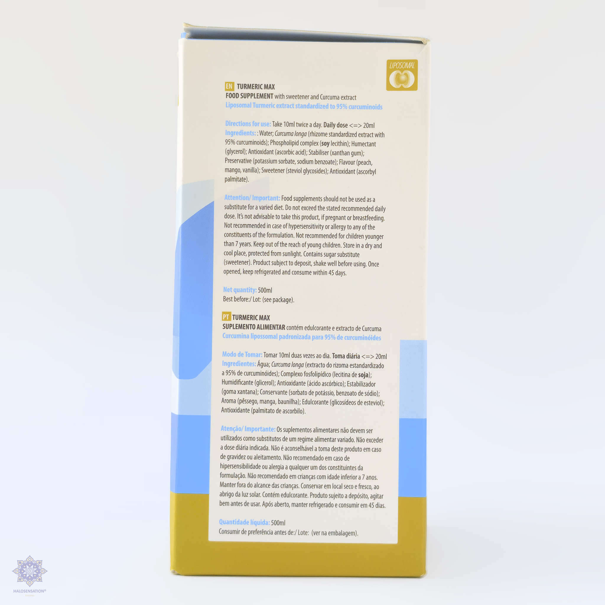 Composiçao de Turmeric Max - Halosensation - justnat