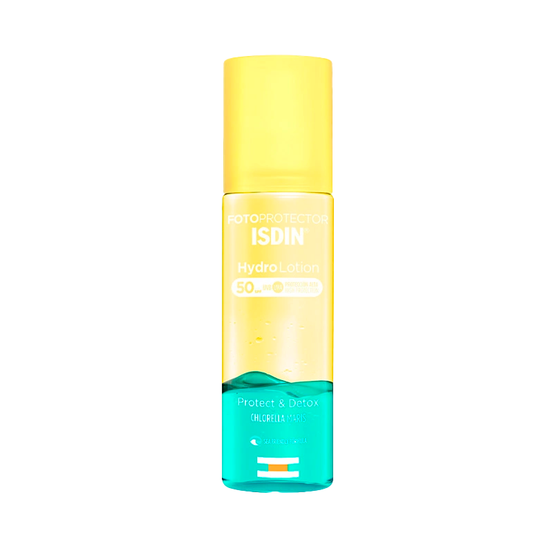 Fotoprotector Isdin Hydro Lotion Protect & Detox Loção corporal bifásica SPF50, Frasco 200ml