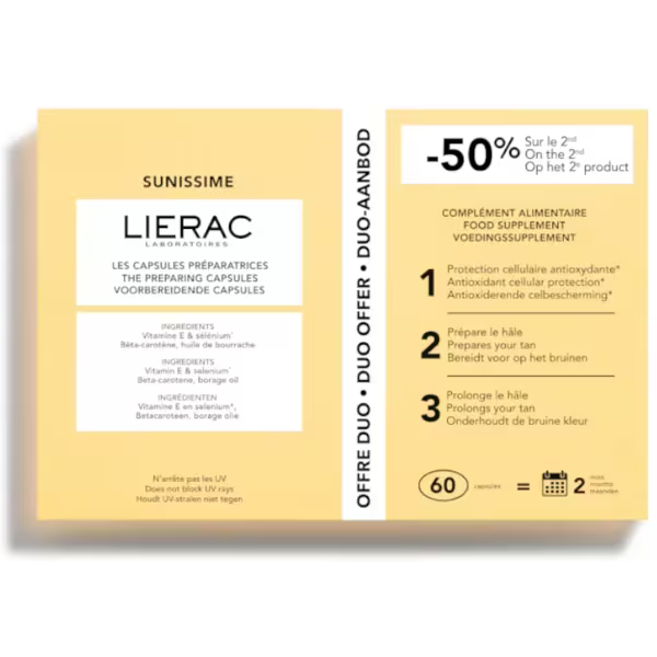Cápsulas de Preparação Bronzeadoras Lierac Sunissime 2x30 unid. - Halosensation