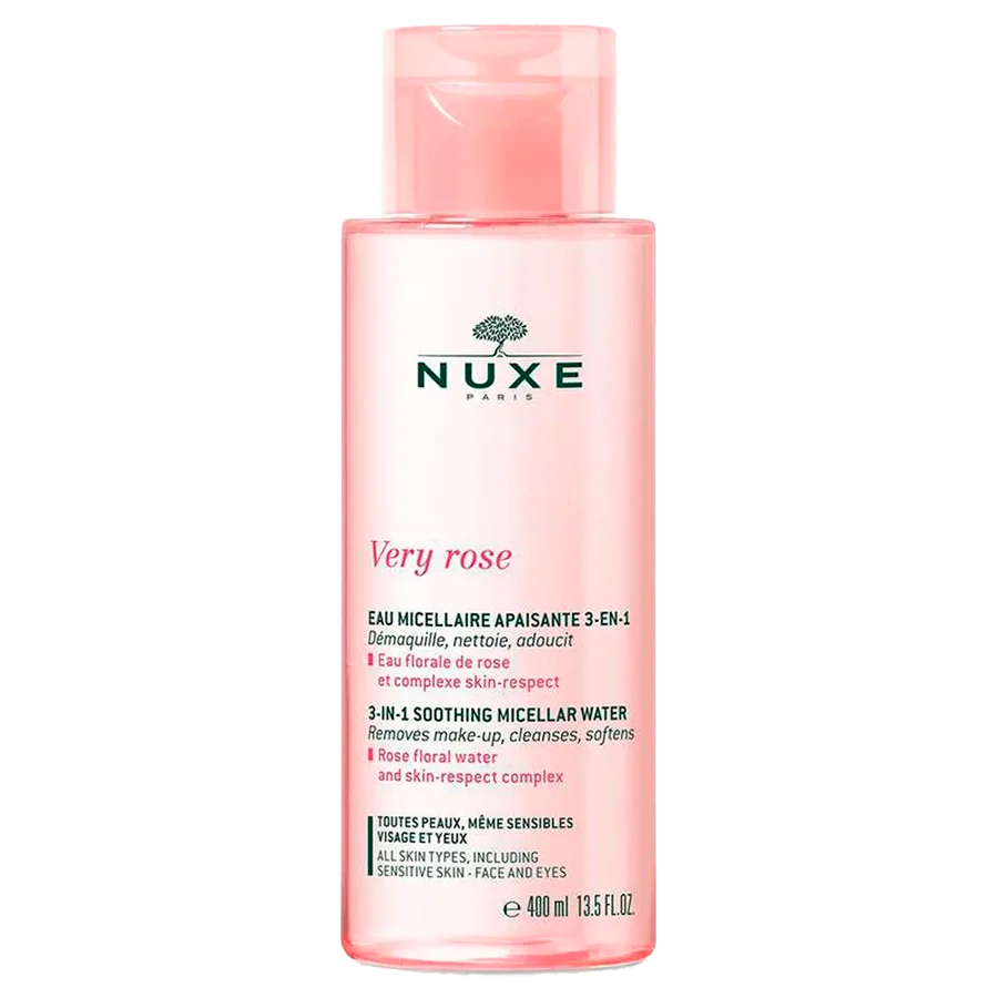 Nuxe Very Rose Água Micelar Desmaquilhante Hidratante 3 em 1 400ml - Halosensation