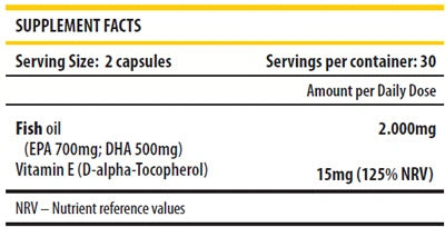Composiçao de Omega 3 Max Power 60 Cápsulas - Halosensation - justnat