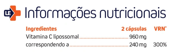 composição de  Vitamina C Lipossomal 60 cápsulas - Halosensation - justnat