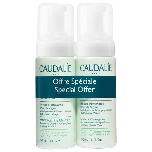 CAUDALIE VINOCLEAN Mousse Nettoyante Fleur de Vigne 2x 150ml