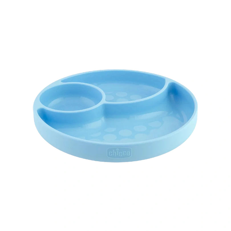 Chicco Take Eat Easy Prato Silicone Divisórias Azul 12m+