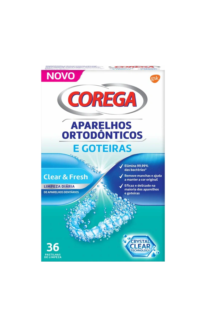 Corega Aparelhos Ortodônticos e Goteiras 36 pastilhas