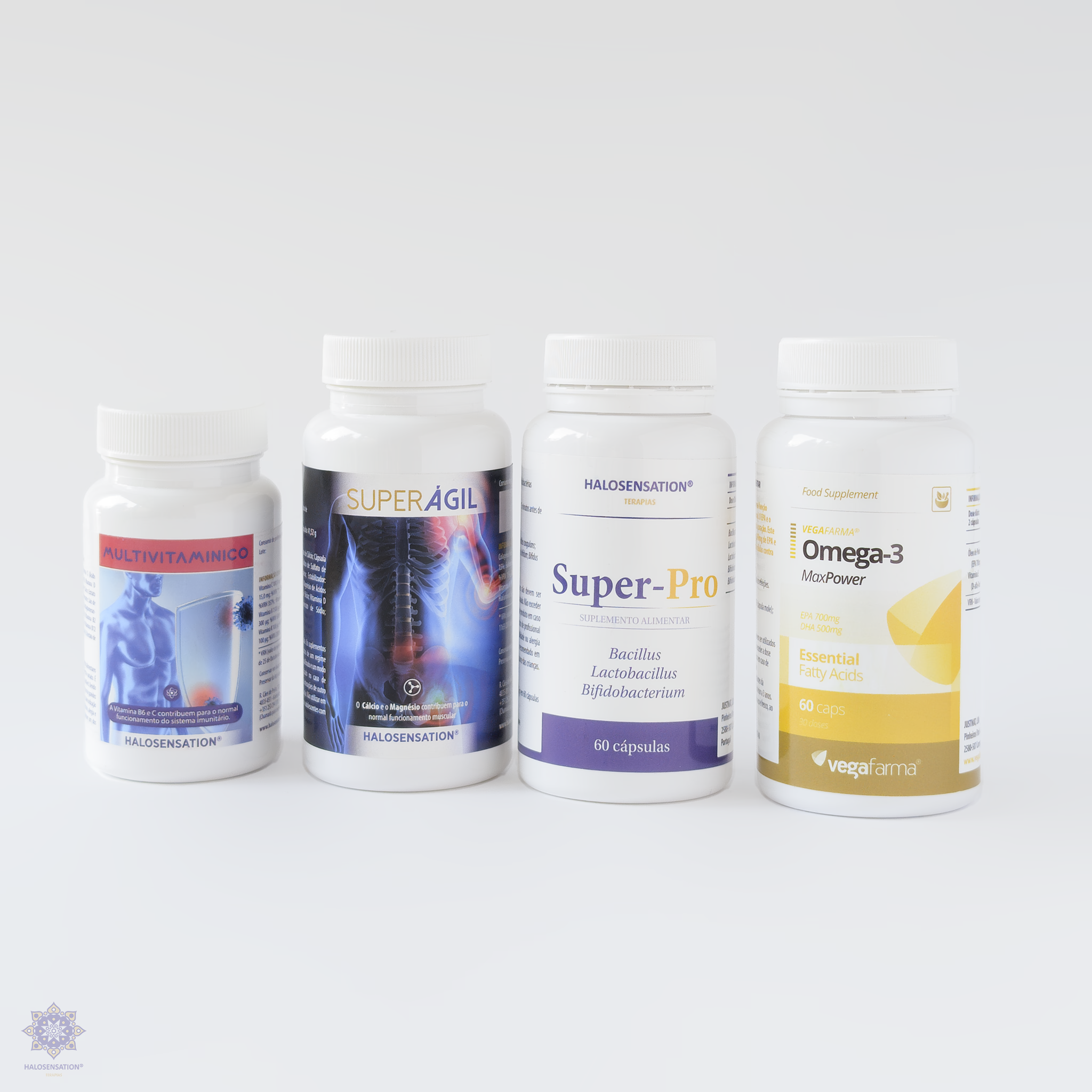 Bundle Kit Essencial – Saúde, Energia e Vitalidade - Halosensation - Omega 3 max - SuperÁgil - Multivitamínico e Super probiótico