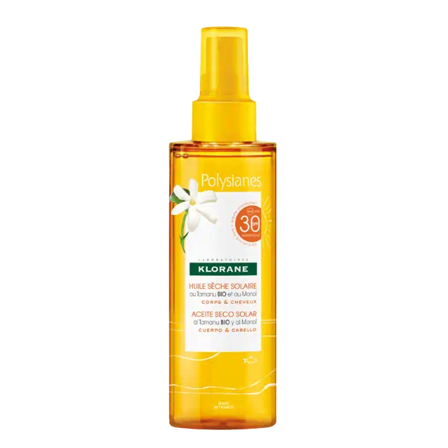 Klorane Polysianes Solar SPF30 Óleo Seco Corpo e Cabelo 200ml