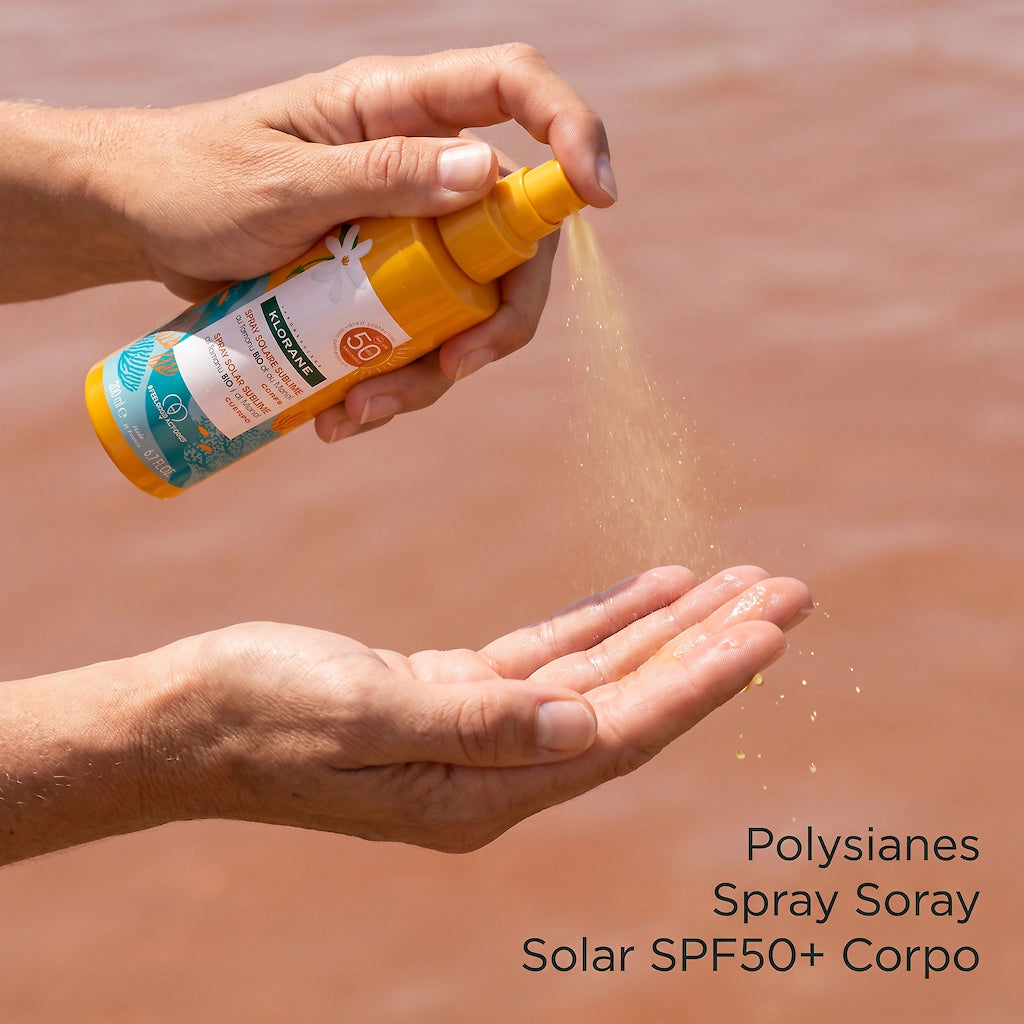 Klorane Polysianes Spray Solar SPF50+ Corpo 200ml - Com Óleo de Monoï Hidratante