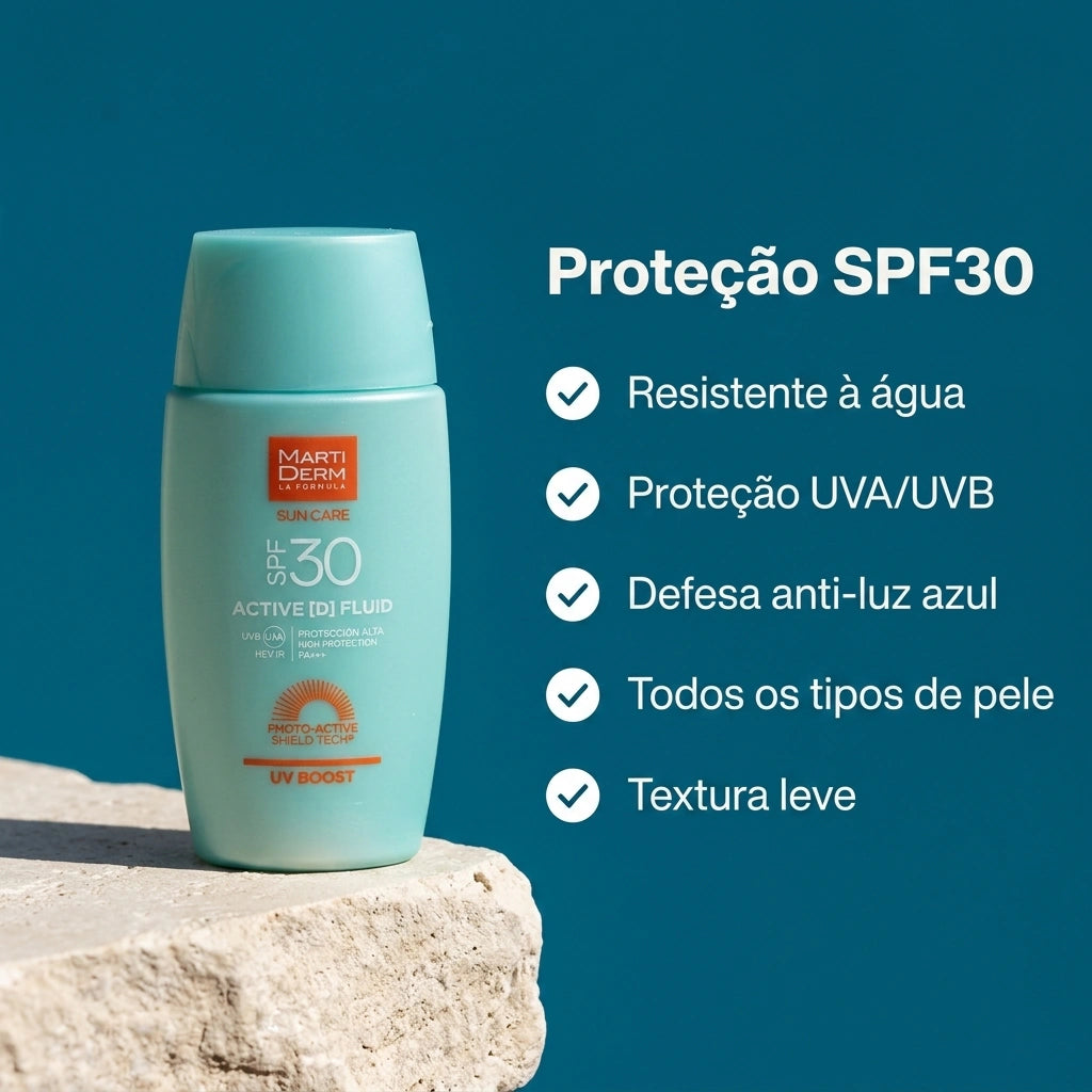 Martiderm Active D Fluid SPF30 50ml - Protetor Facial com Photo-Active Shield