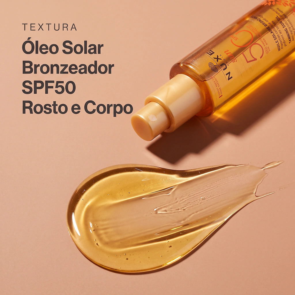 Nuxe Óleo Solar Bronzeador SPF50 Rosto e Corpo 150ml - Proteção Alta Acetinada