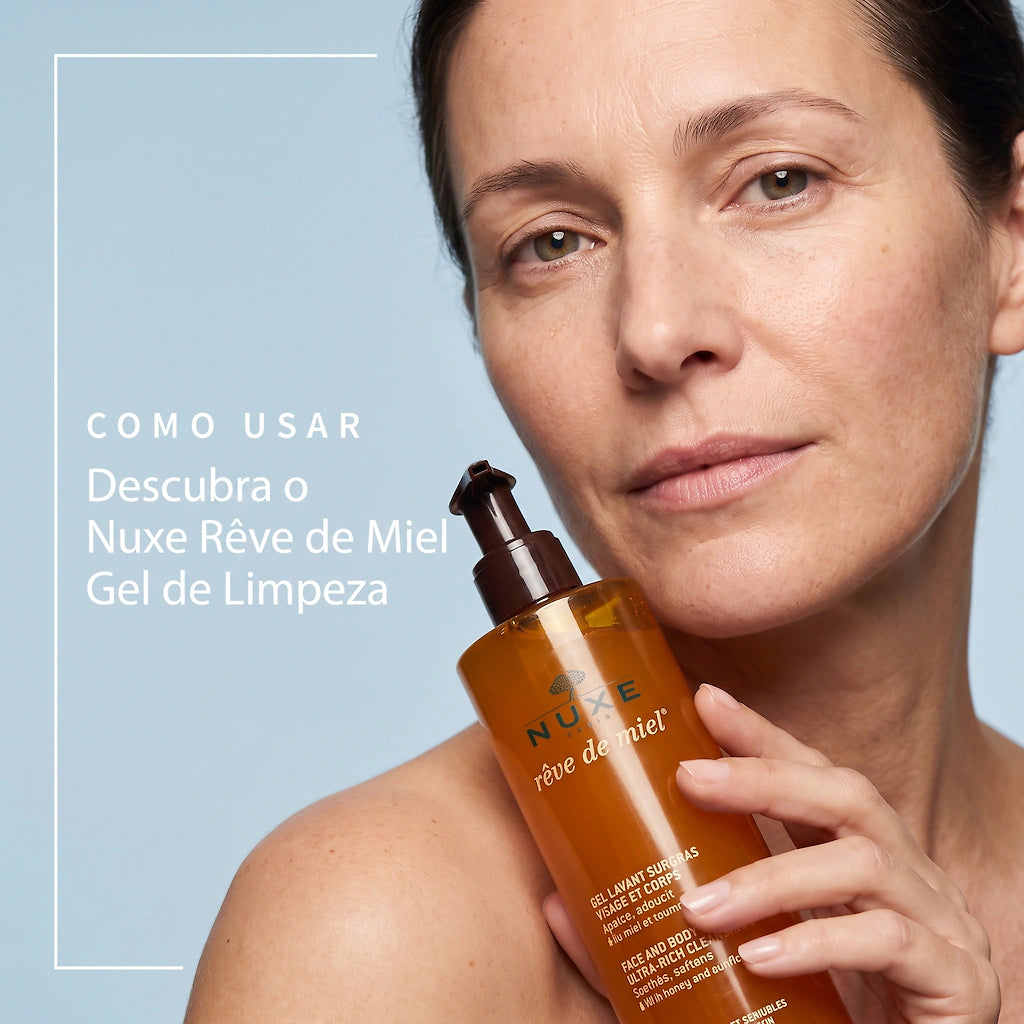 Nuxe Rêve de Miel Gel de Limpeza 400ml - Limpeza Suave com Mel para Pele Seca e Sensível