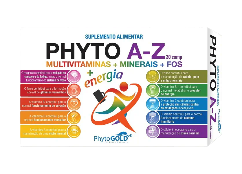 Phytogold Phyto A-Z Multivitaminas + Mineirais + FOS 30 comprimidos