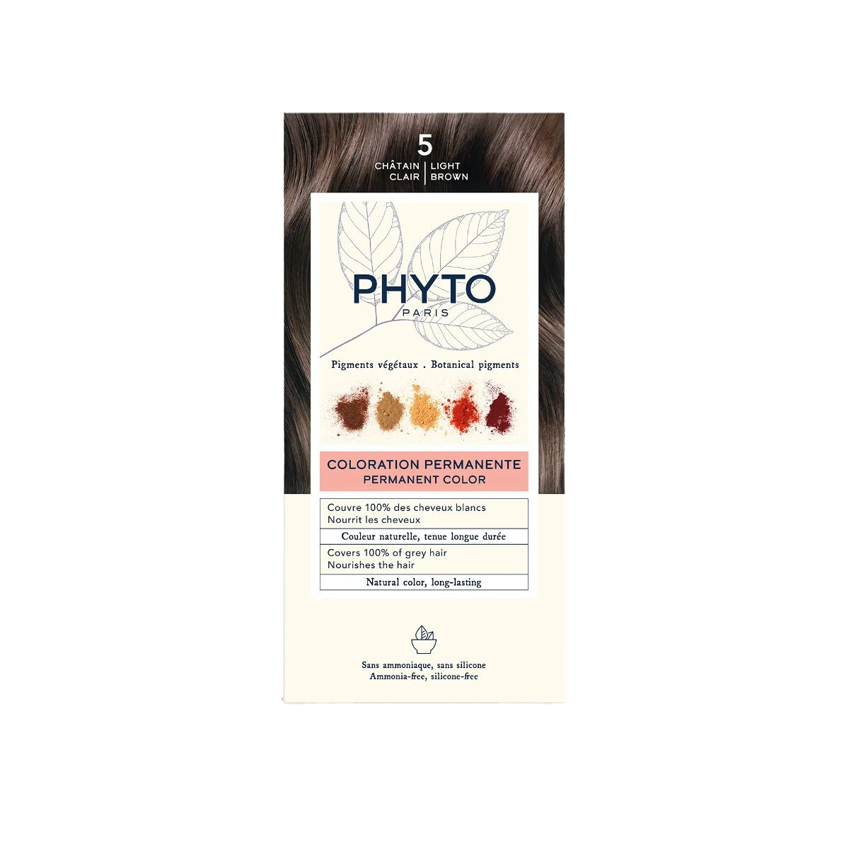 Phyto Phytocolor Coloração Permanente Tom 5 Castanho Claro Dourado