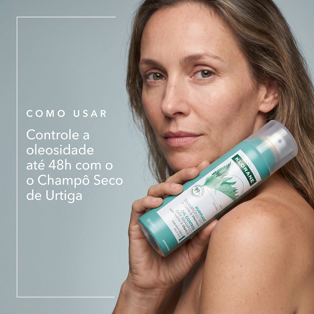 Klorane Champô Seco de Urtiga 150ml - Controlo da Oleosidade até 48 Horas